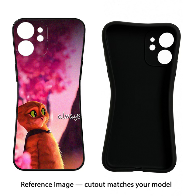 Always Cat Oppo Reno12 5G Black Soft Case Back Cover by Casekaro