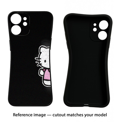 Kitty Charm iPhone 16e Black Soft Case Back Cover by Casekaro