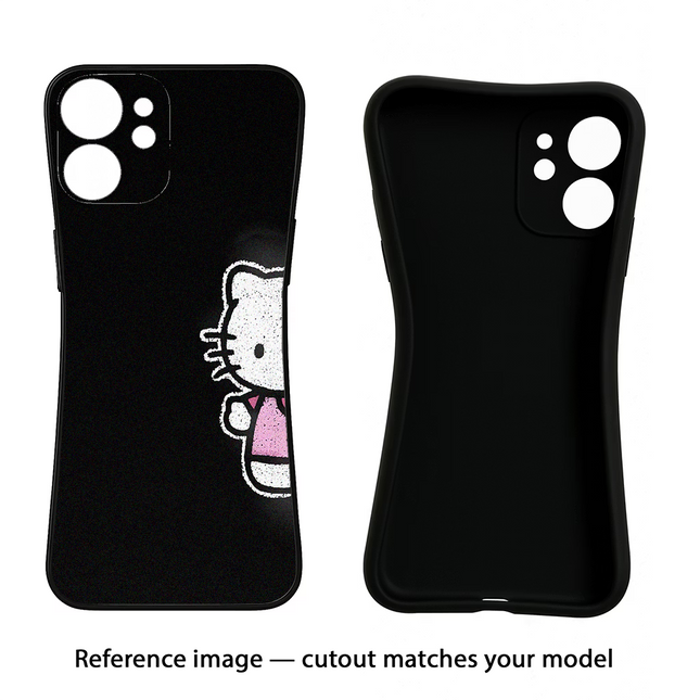 Kitty Charm iPhone 16e Black Soft Case Back Cover by Casekaro
