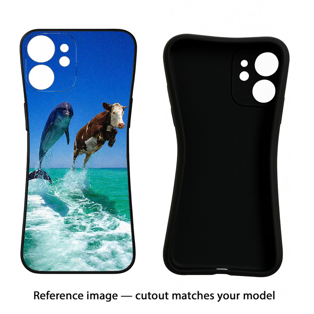Dolphin vs Cow Vivo Y16 Black Soft Case Back Cover by Casekaro