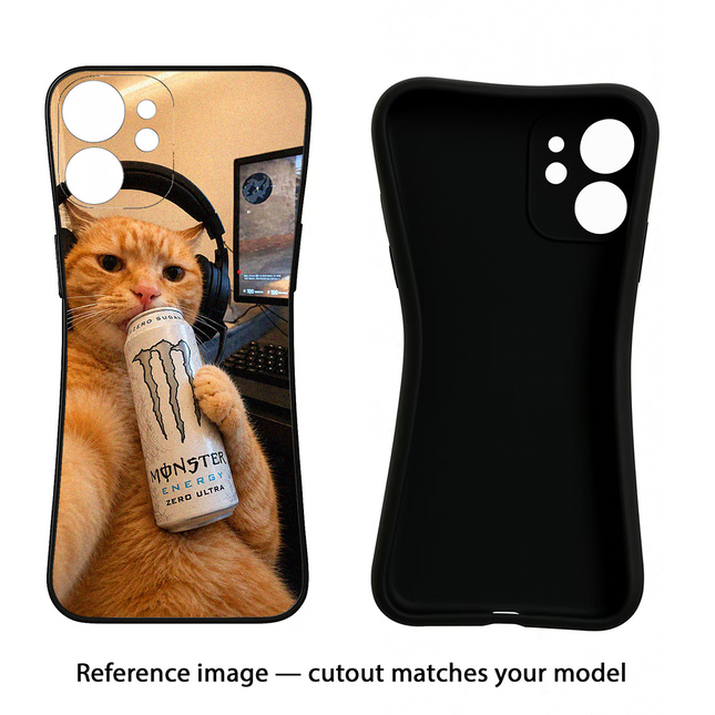 Gamer Cat Energy iPhone 16e Black Soft Case Back Cover by Casekaro