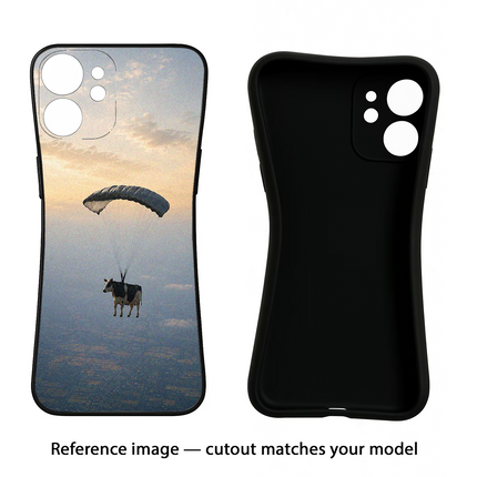 Skydiving Cow Nothing Phone 3 Black Soft Case Back Cover by Casekaro