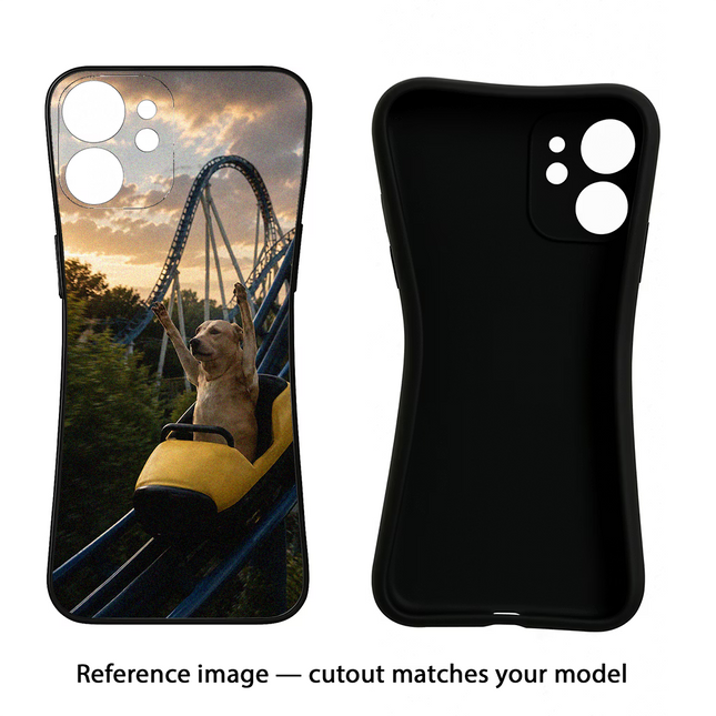 Rollercoaster Dog iPhone 16e Black Soft Case Back Cover by Casekaro