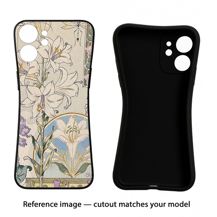 White Lily iPhone 14 Pro Black Soft Case Back Cover by Casekaro