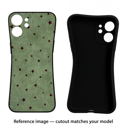 Green Stars iPhone 15 Pro Max Black Soft Case Back Cover by Casekaro