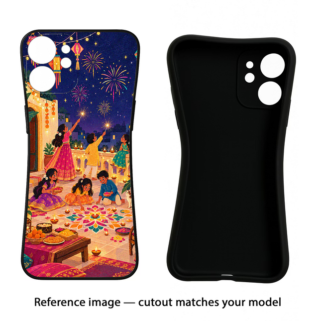 Diwali Night Vivo V70 FE 5G Black Soft Case Back Cover by Casekaro