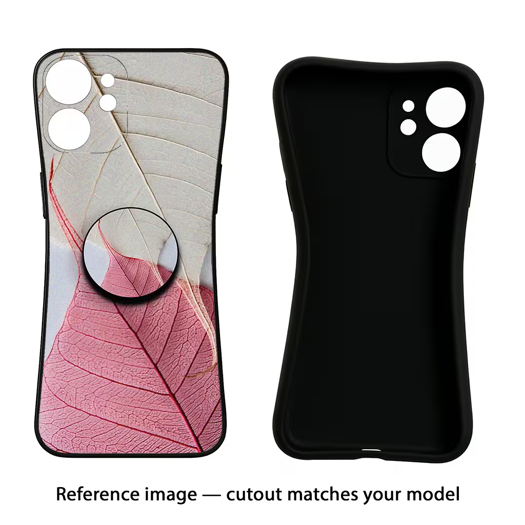 White Pink Leaf Vivo V21E 5G Pop Case by Casekaro