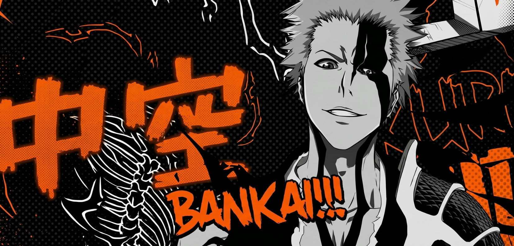 Bankai mousepad design - 23x11 inch large gaming desk mat by Casekaro