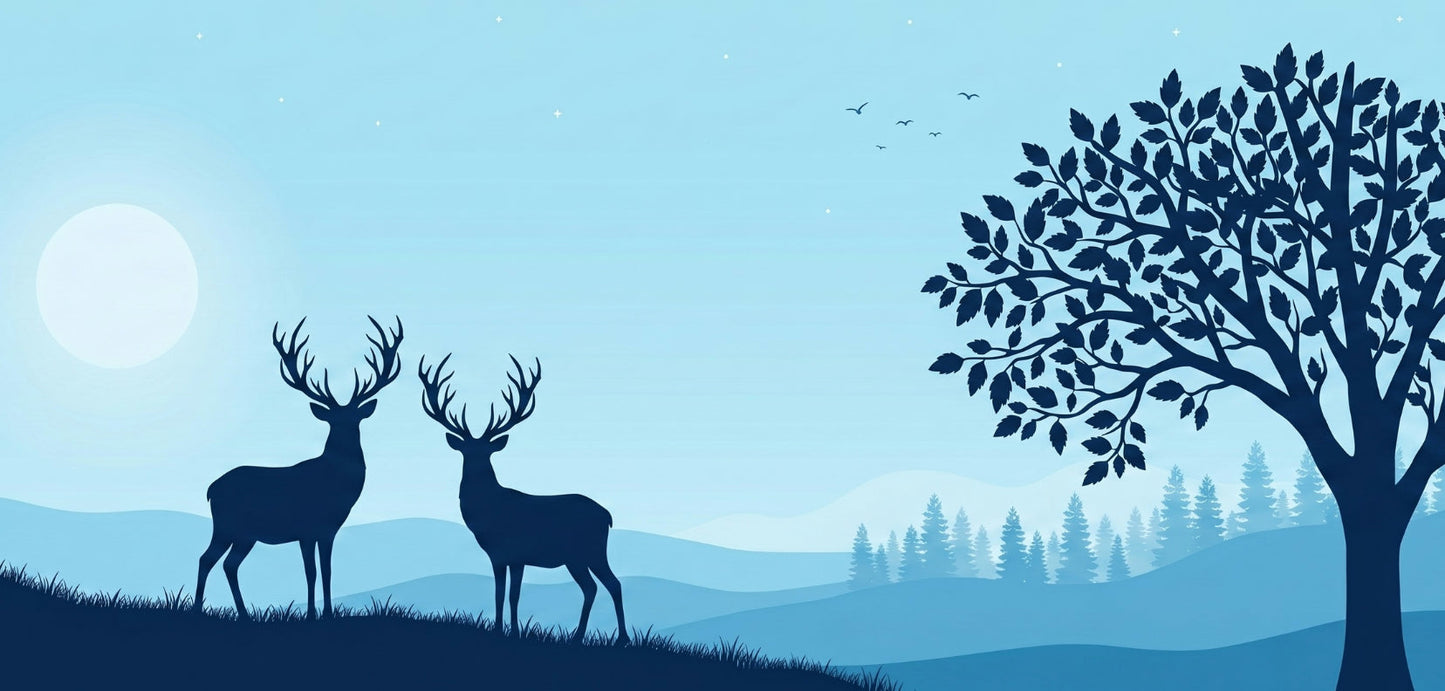 Blue Deer mousepad design - 23x11 inch large gaming desk mat by Casekaro