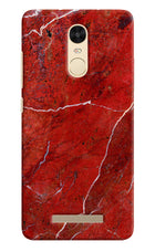 Red Marble Design Redmi Note 3 Hard Case Back Cover by Casekaro