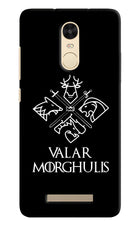 Valar Morghulis | Game Of Thrones Redmi Note 3 Hard Case Back Cover by Casekaro