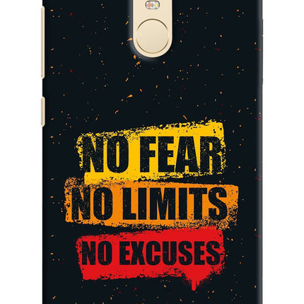 No Fear No Limits No Excuse Redmi Note 3 Hard Case Back Cover by Casekaro