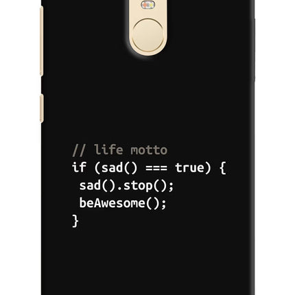 Life Motto Code Redmi Note 3 Hard Case Back Cover by Casekaro