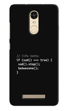 Life Motto Code Redmi Note 3 Hard Case Back Cover by Casekaro