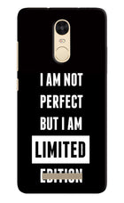 I Am Not Perfect But I Am Limited Edition Redmi Note 3 Hard Case Back Cover by Casekaro