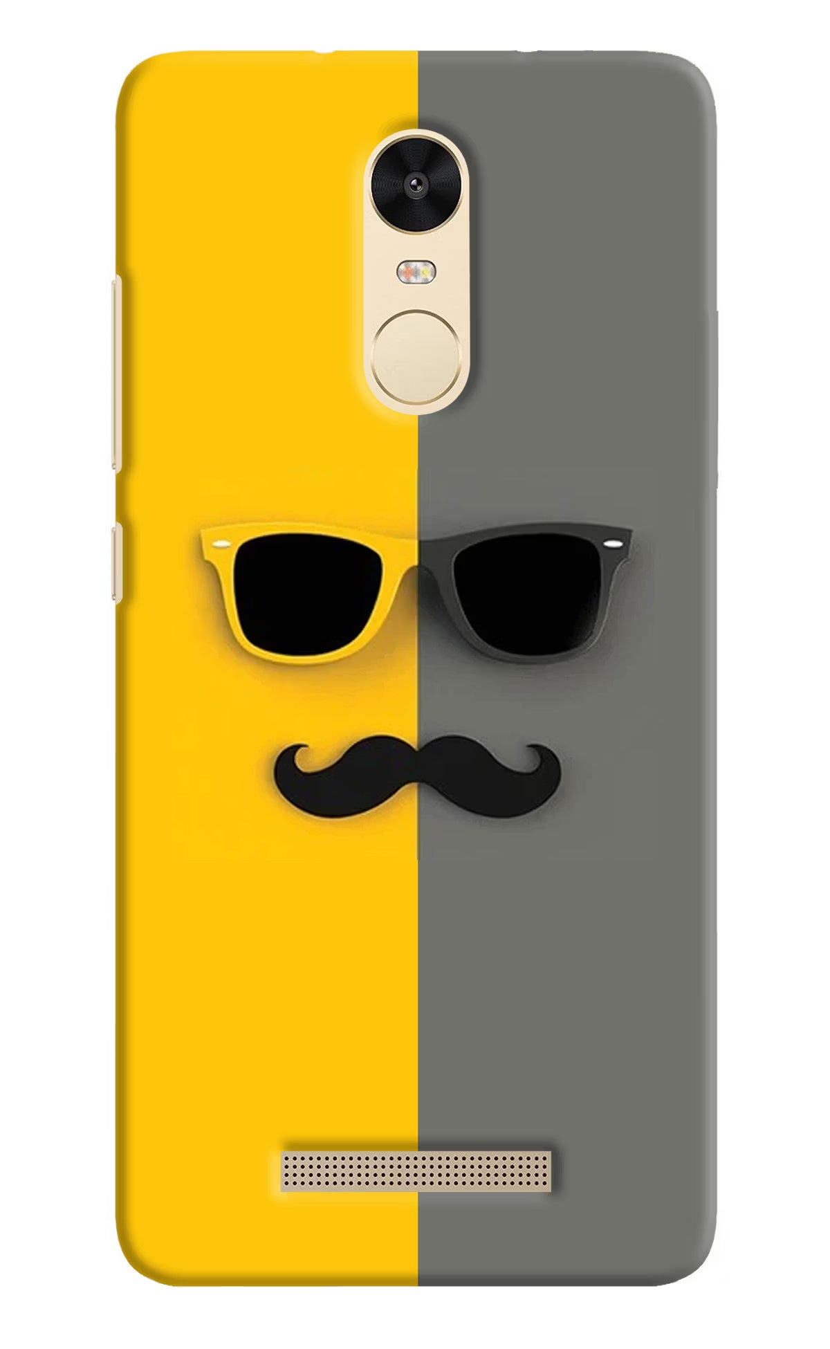 Sunglasses with Mustache Redmi Note 3 Hard Case Back Cover by Casekaro
