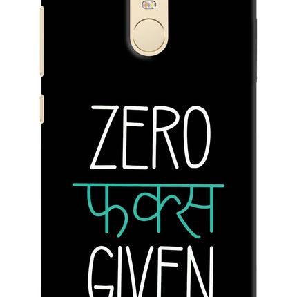 Zero Fucks Given Redmi Note 3 Hard Case Back Cover by Casekaro