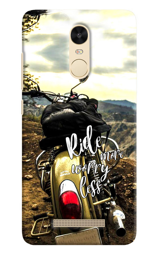 Ride More Worry Less Redmi Note 3 Hard Case Back Cover by Casekaro