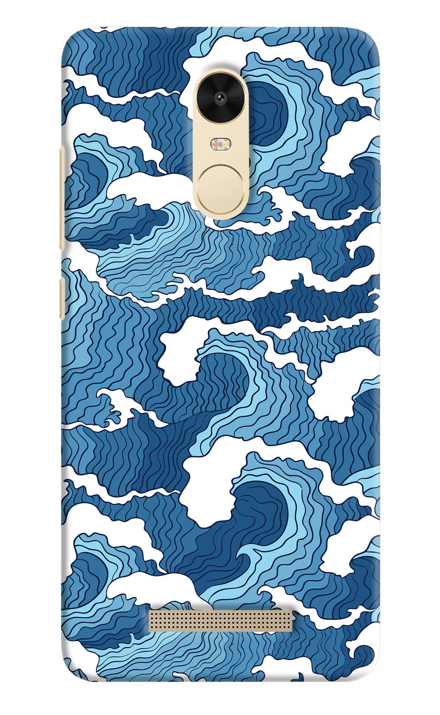 Blue Waves Redmi Note 3 Back Cover, Hard case