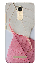 White Pink Leaf Redmi Note 3 Hard Case Back Cover by Casekaro