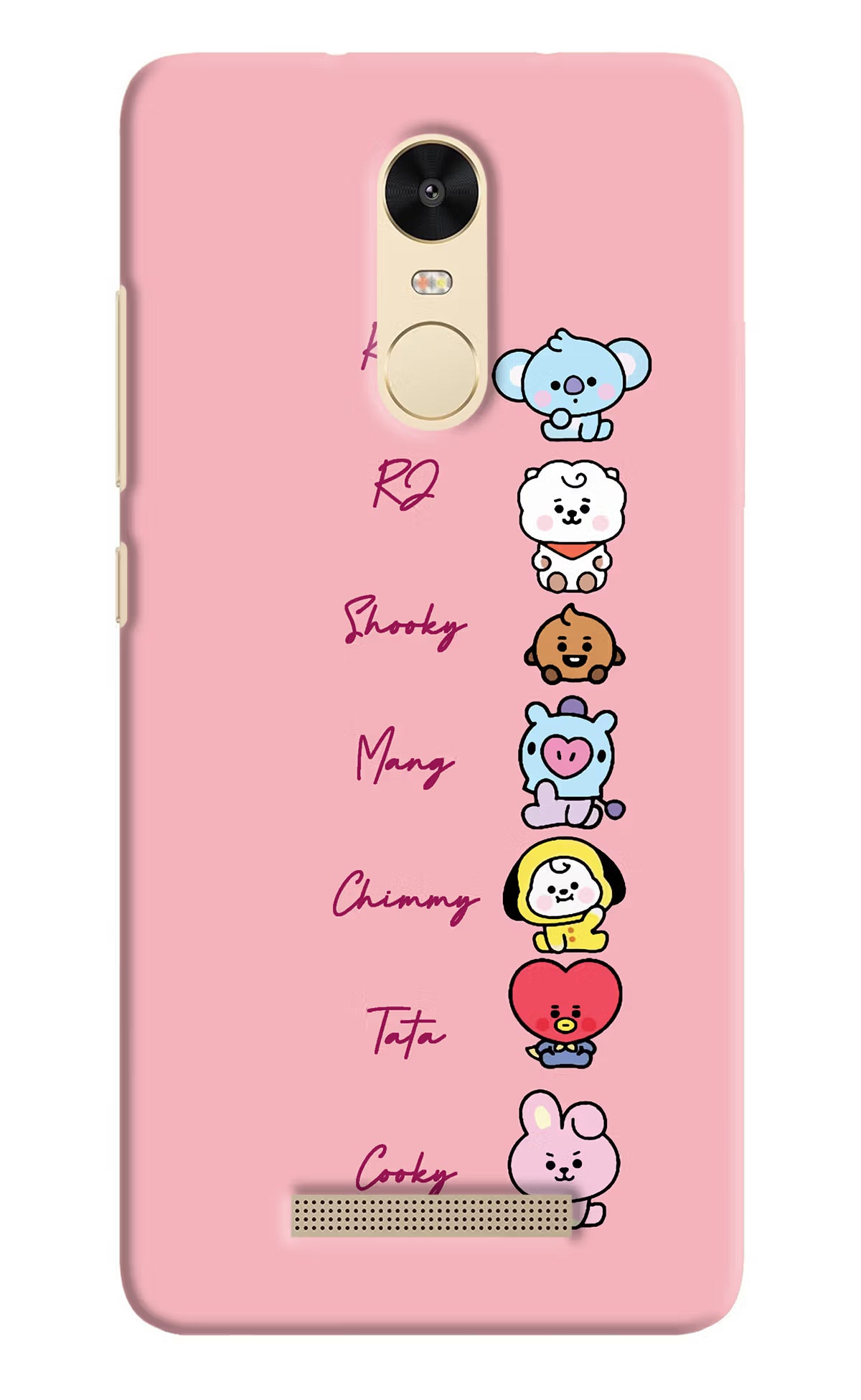 BTS names Redmi Note 3 Hard Case Back Cover by Casekaro