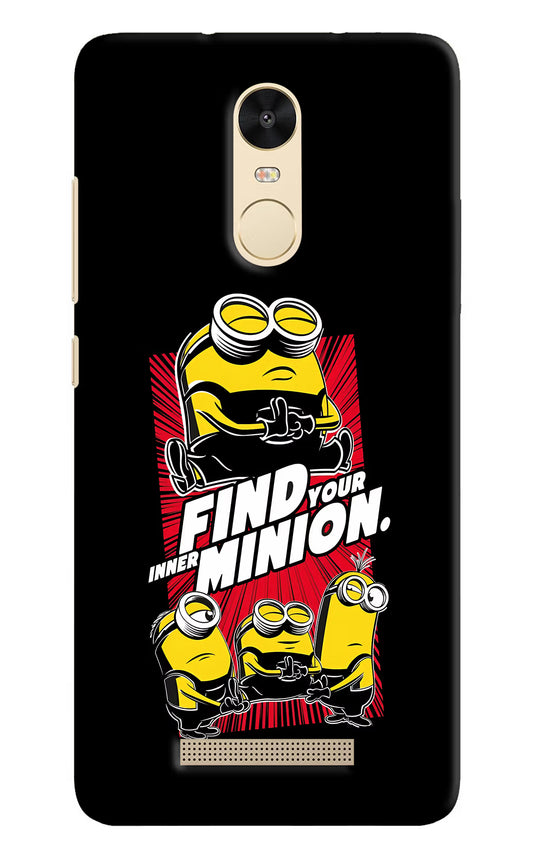 Find your inner Minion Redmi Note 3 Hard Case Back Cover by Casekaro