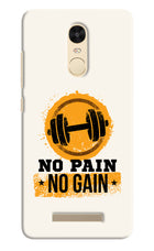 No Pain No Gain Redmi Note 3 Hard Case Back Cover by Casekaro