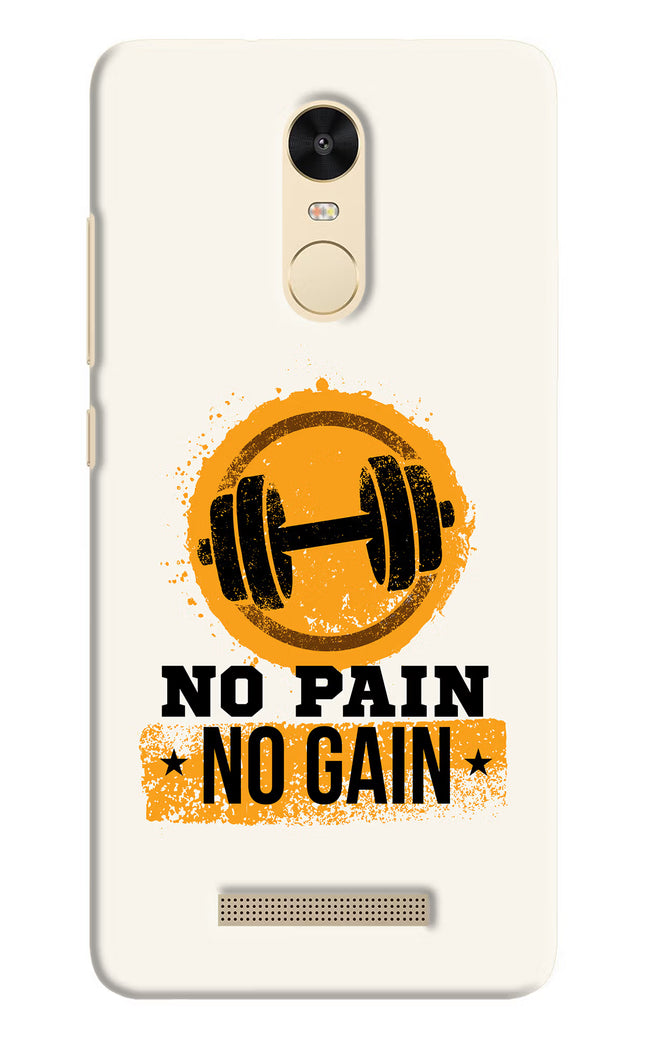 No Pain No Gain Redmi Note 3 Hard Case Back Cover by Casekaro