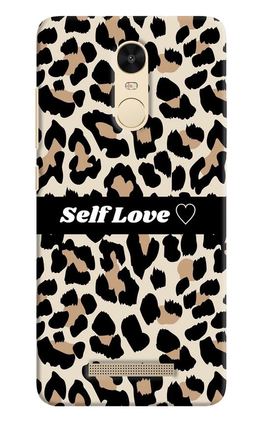 Leopard Print Self Love Redmi Note 3 Hard Case Back Cover by Casekaro