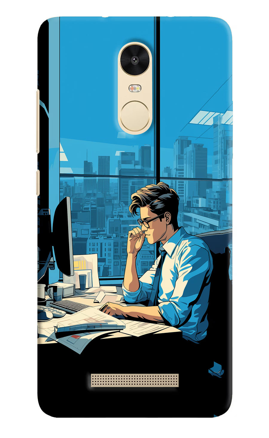 Focused Hustler (AI Generated) Redmi Note 3 Back Cover, Hard case