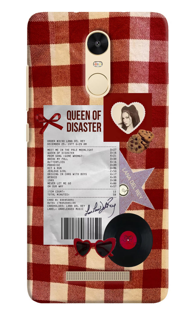 Queen of Disaster Redmi Note 3 Hard Case Back Cover by Casekaro