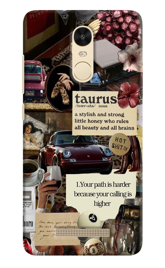 Taurus Zodiac Redmi Note 3 Hard Case Back Cover by Casekaro