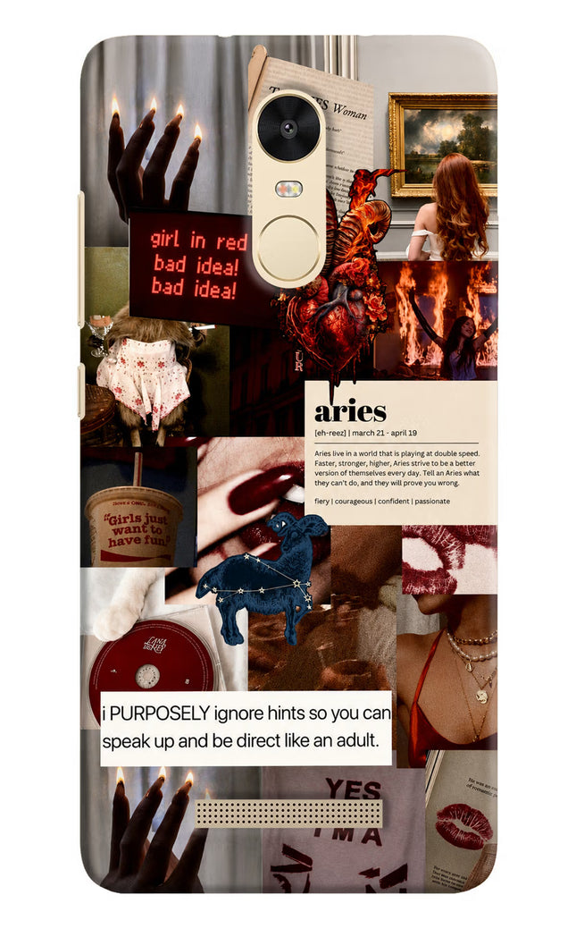 Zodiac Aries Redmi Note 3 Hard Case Back Cover by Casekaro