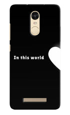 This World Redmi Note 3 Hard Case Back Cover by Casekaro