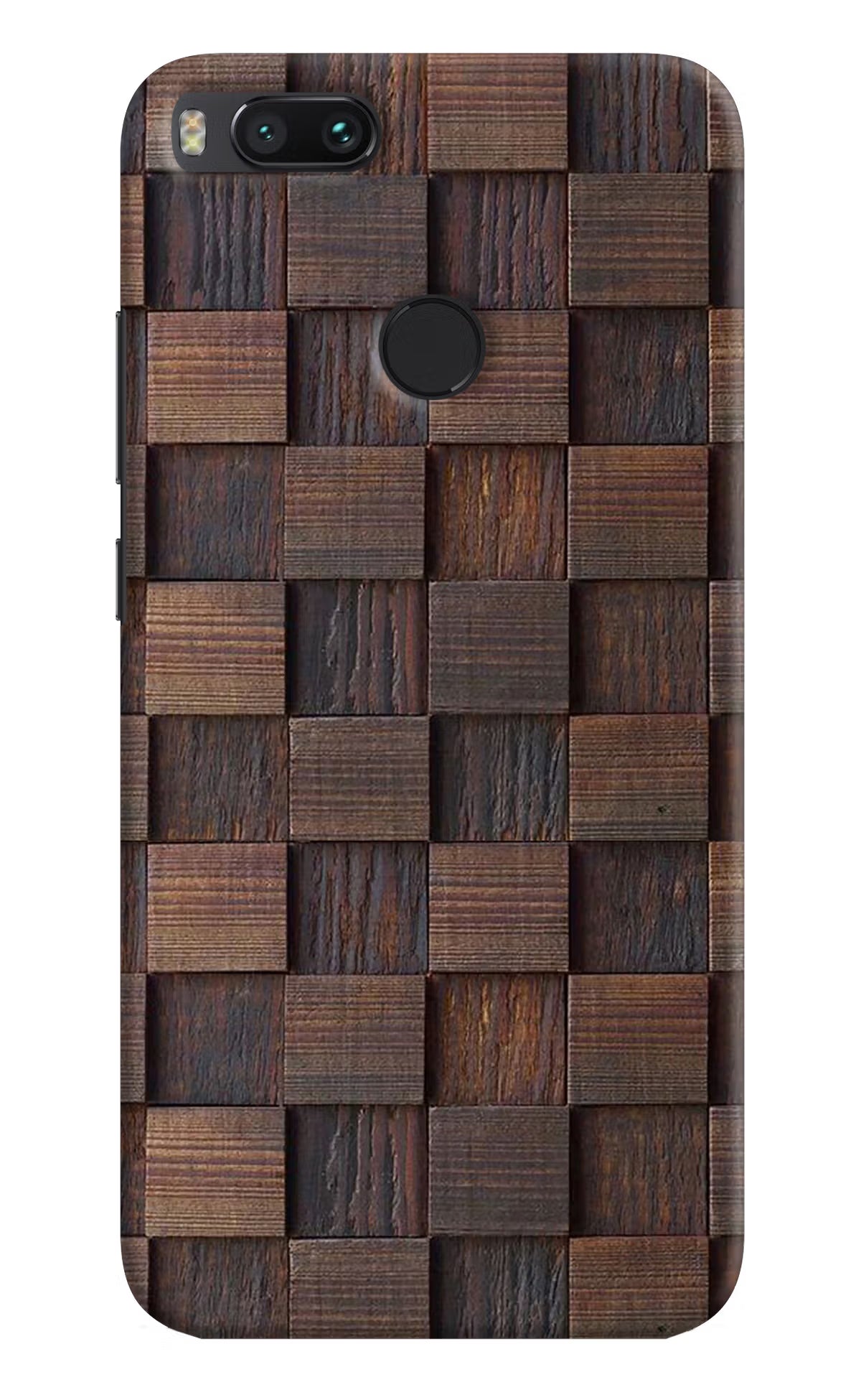 Wooden Cube Design Mi A1 Hard Case Back Cover by Casekaro
