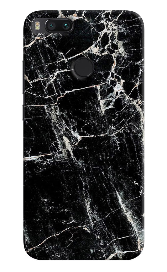 Black Marble Texture Mi A1 Hard Case Back Cover by Casekaro