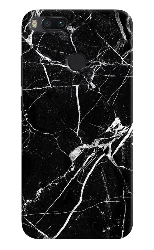 Black Marble Pattern Mi A1 Hard Case Back Cover by Casekaro