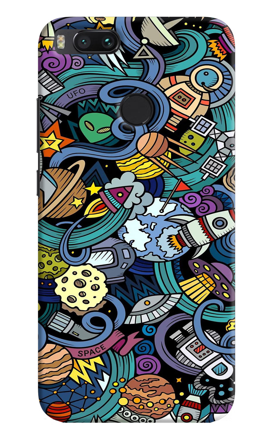 Space Abstract Mi A1 Back Cover, Hard case
