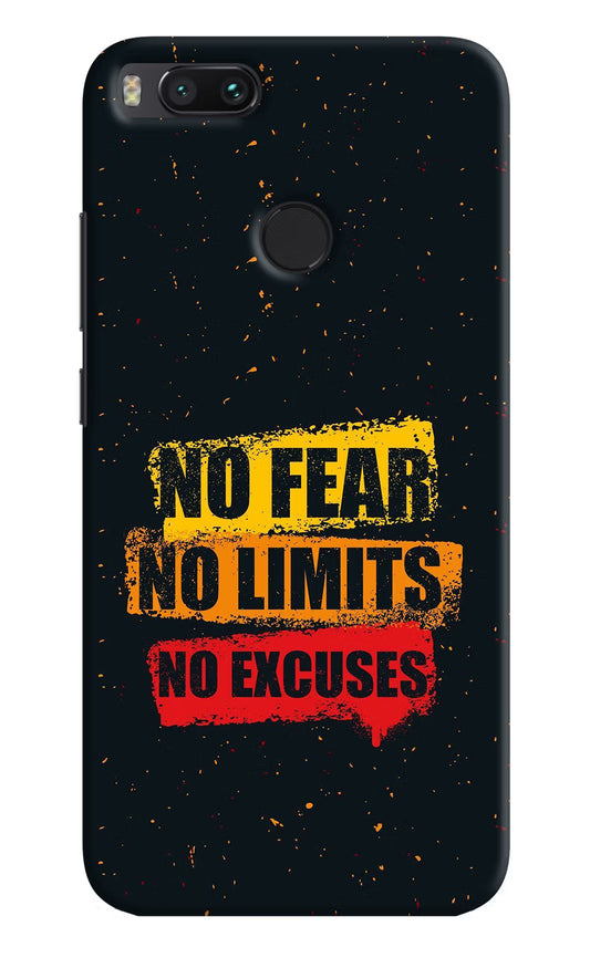 No Fear No Limits No Excuse Mi A1 Hard Case Back Cover by Casekaro