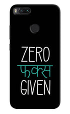 Zero Fucks Given Mi A1 Hard Case Back Cover by Casekaro