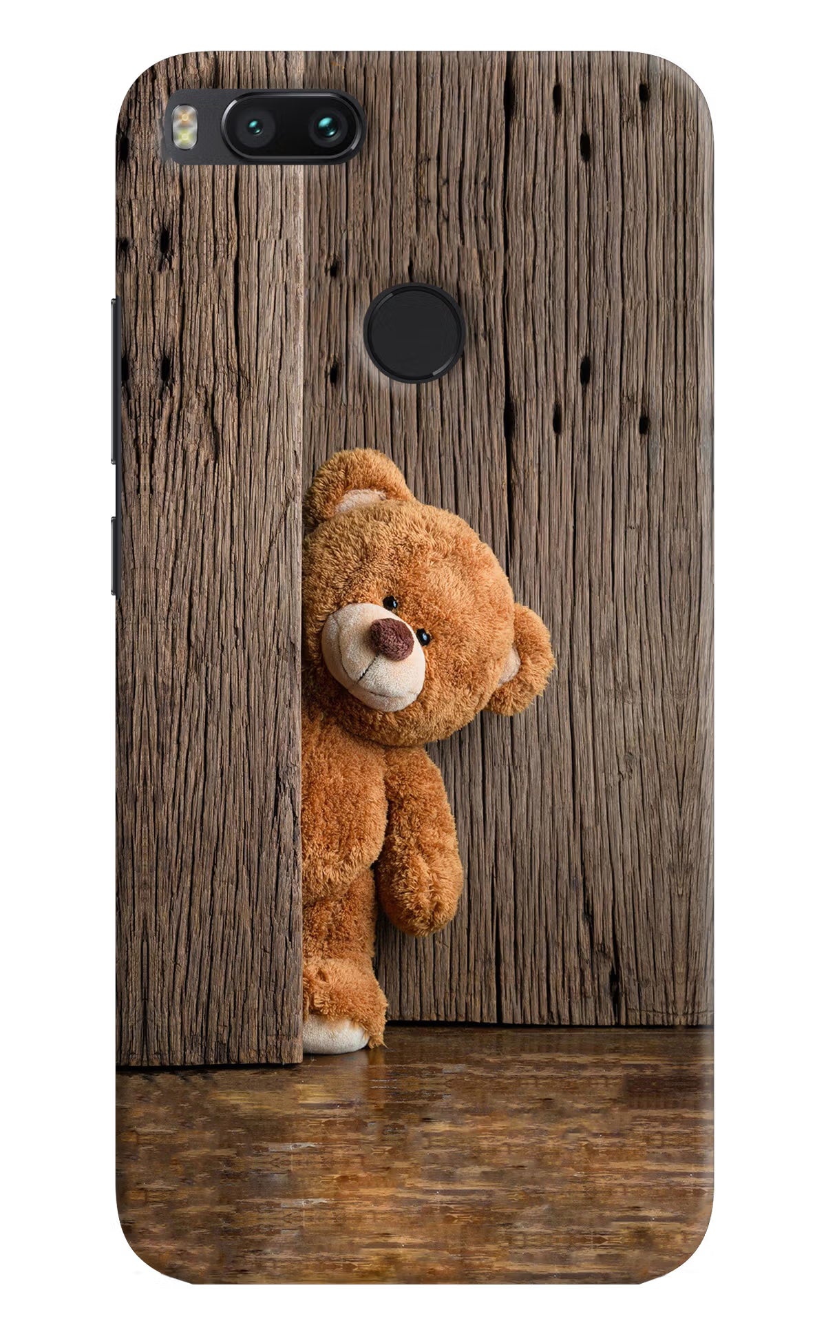 Teddy Wooden Mi A1 Hard Case Back Cover by Casekaro