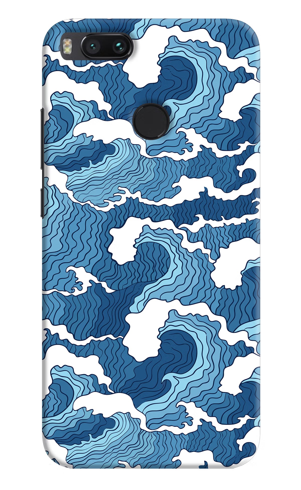 Blue Waves Mi A1 Hard Case Back Cover by Casekaro
