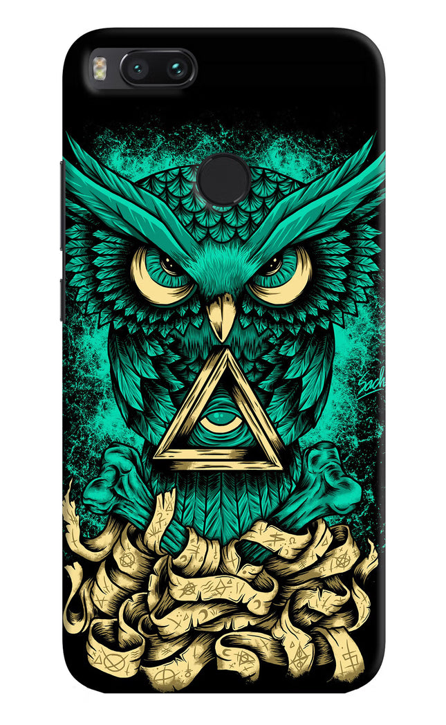 Green Owl Mi A1 Hard Case Back Cover by Casekaro