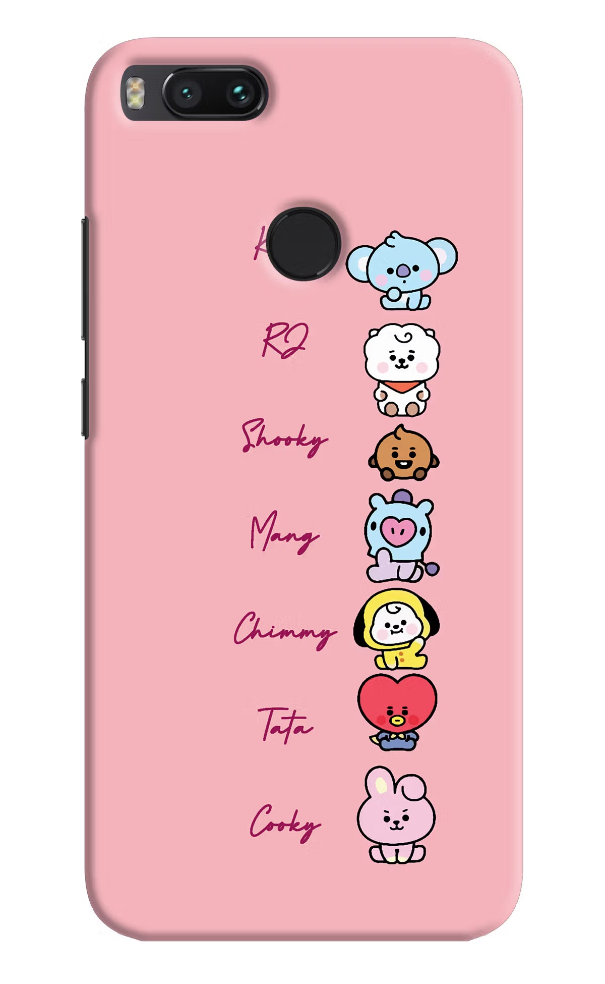 BTS names Mi A1 Hard Case Back Cover by Casekaro