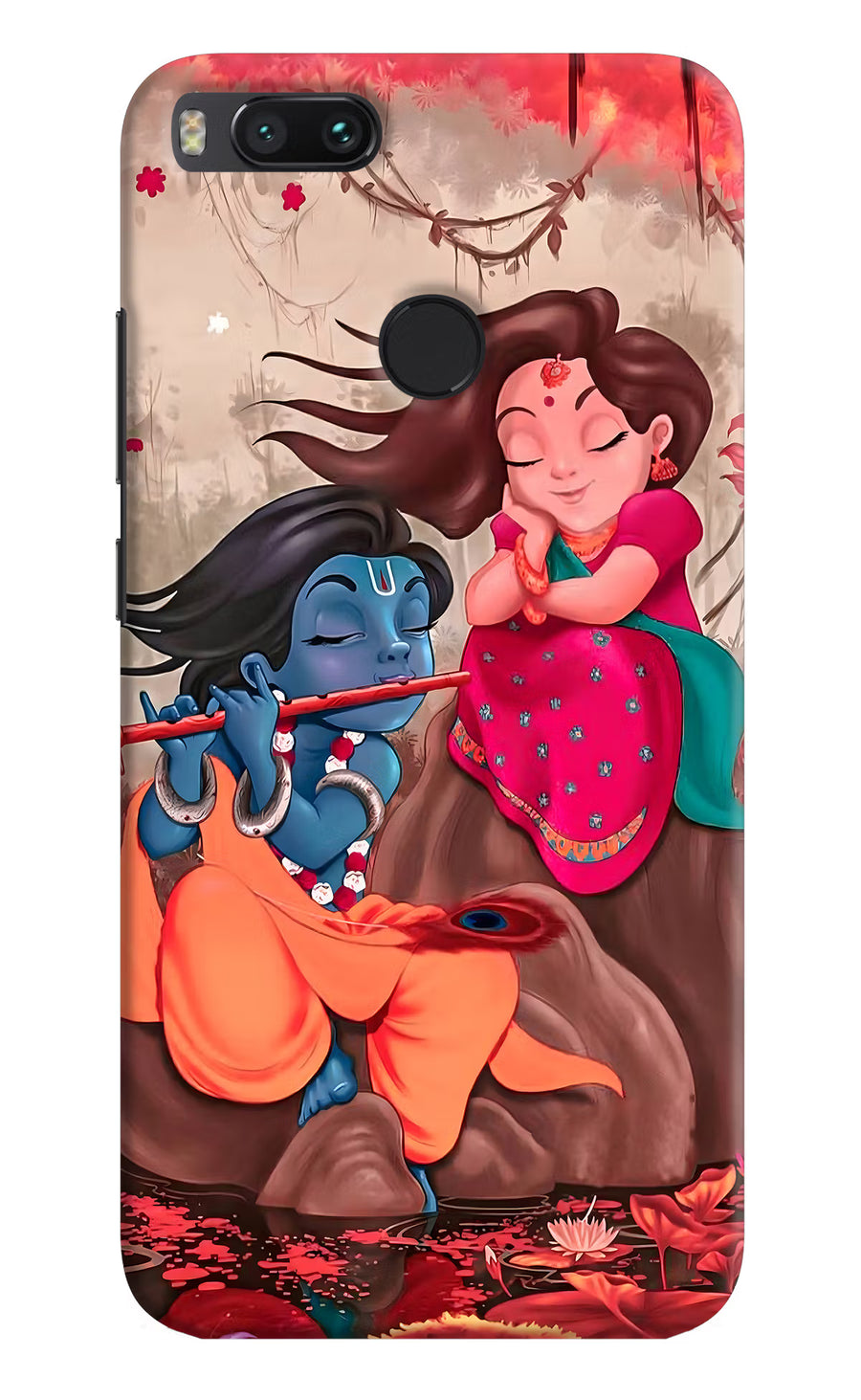 Radhe Krishna Mi A1 Back Cover, Hard case
