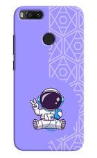 Cute Astronaut Chilling Mi A1 Hard Case Back Cover by Casekaro