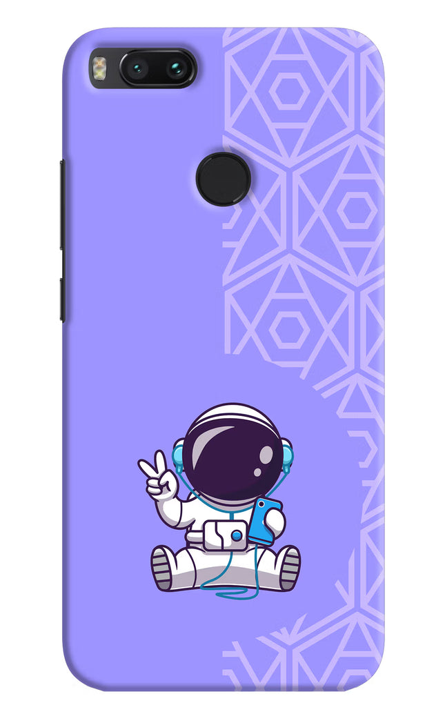 Cute Astronaut Chilling Mi A1 Hard Case Back Cover by Casekaro