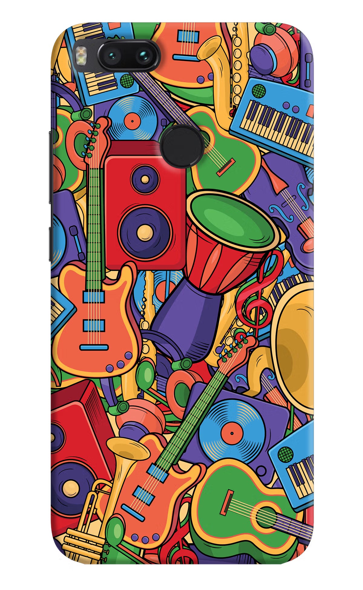 Music Instrument Doodle Mi A1 Hard Case Back Cover by Casekaro