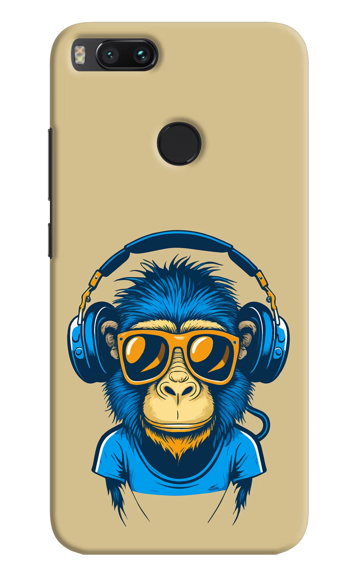 Monkey Headphone Mi A1 Hard Case Back Cover by Casekaro