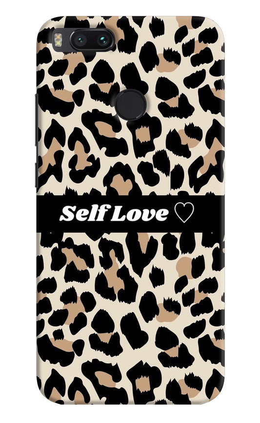 Leopard Print Self Love Mi A1 Hard Case Back Cover by Casekaro
